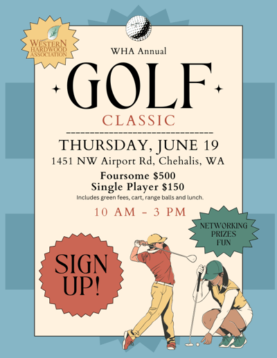 web-Blue And Beige Vintage Illustrative Golf Tournament Flyer